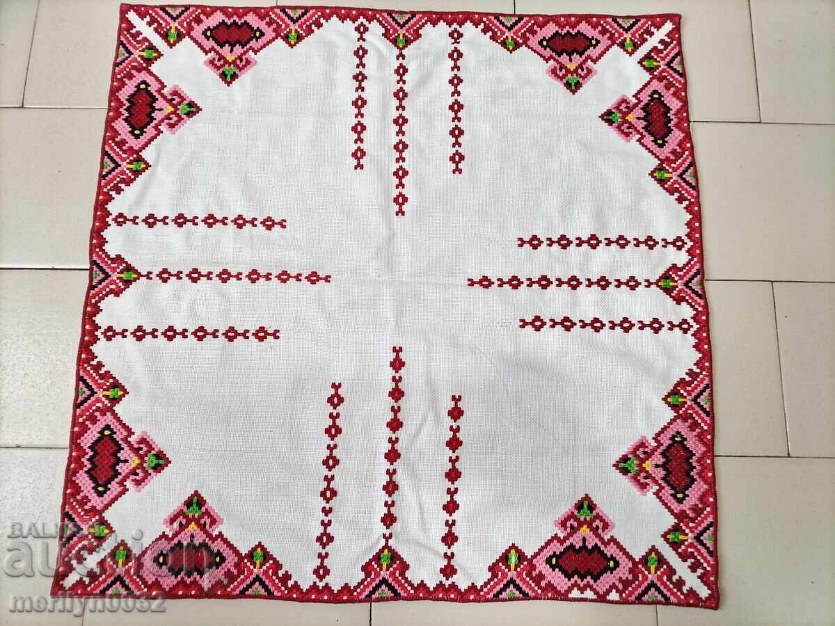Old embroidered check, tablecloth, milo, Bulgarian embroidery Old embroidered check, tablecloth, milo, Bulgarian embroidery