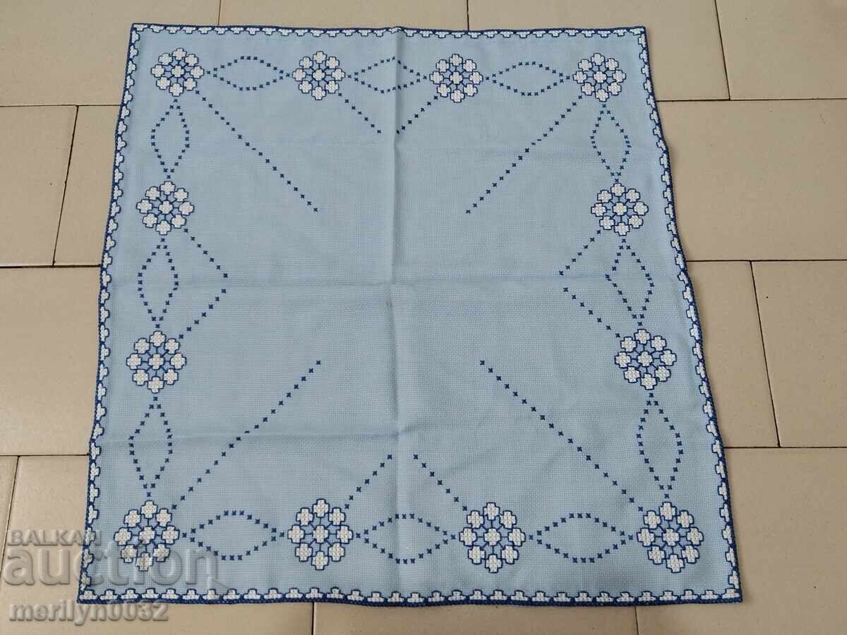 Old embroidered check, tablecloth, milo, Bulgarian embroidery Old embroidered check, tablecloth, milo, Bulgarian embroidery