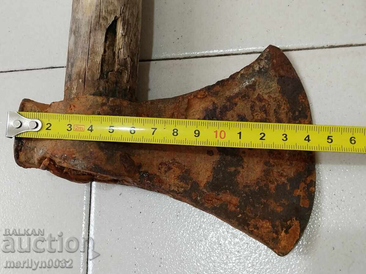 Παλιό εργαλείο τσεκούρι σφυρήλατο σίδερο - 6