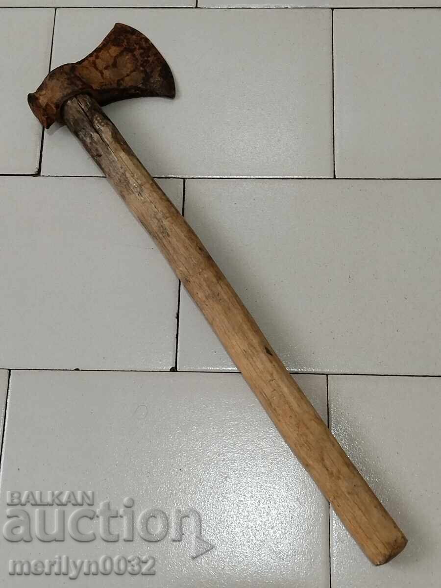 Παλιό εργαλείο τσεκούρι σφυρήλατο σίδερο - 7