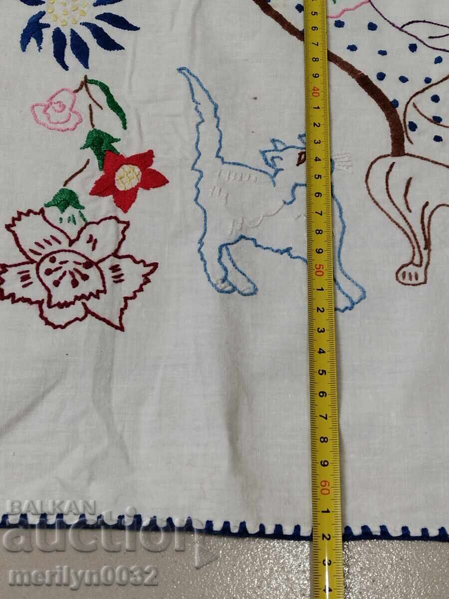 Hand-embroidered carpet costume interior item from the 1940s - 6 Hand-embroidered carpet costume interior item from the 1940s - 6