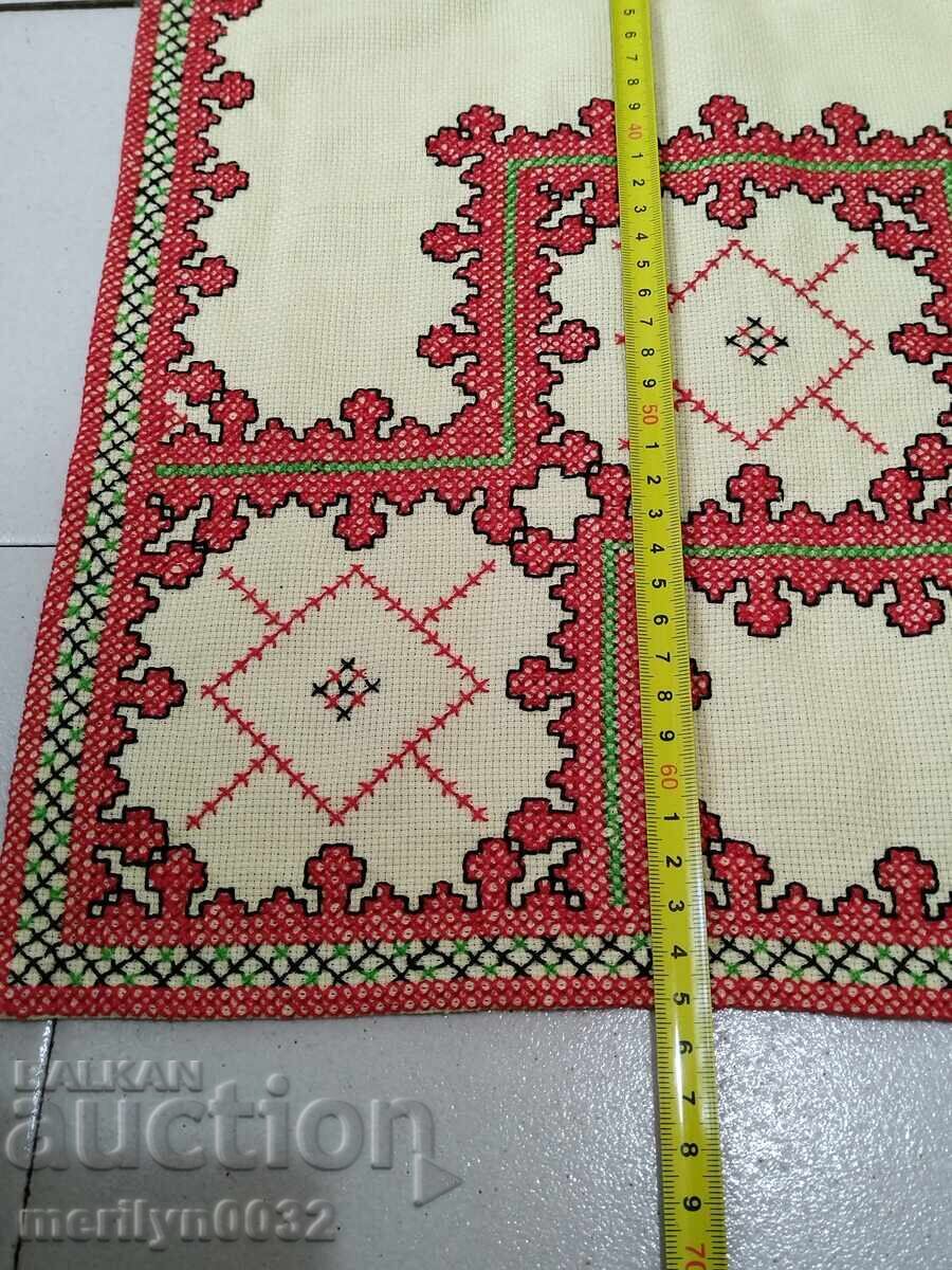 Old embroidered check, tablecloth, milo, Bulgarian embroidery - 5 Old embroidered check, tablecloth, milo, Bulgarian embroidery - 5