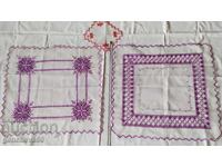 DOUĂ Broderie manuală în carouri-tul, mătase