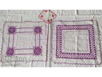 DOUĂ Broderie manuală în carouri-tul, mătase