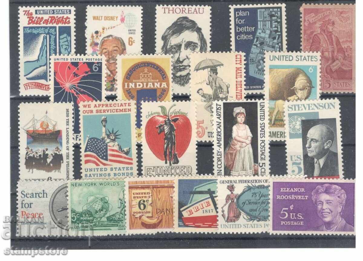 Lot of clean USA stamps - 20 different pieces