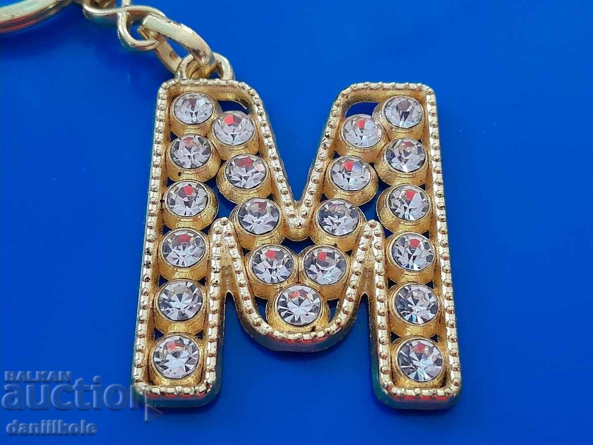 Delivery of *$*Y*$* KEY RING LETTER "M" WITH ZIRCONIUM STONES *$*Y*$* Delivery of *$*Y*$* KEY RING LETTER "M" WITH ZIRCONIUM STONES *$*Y*$*