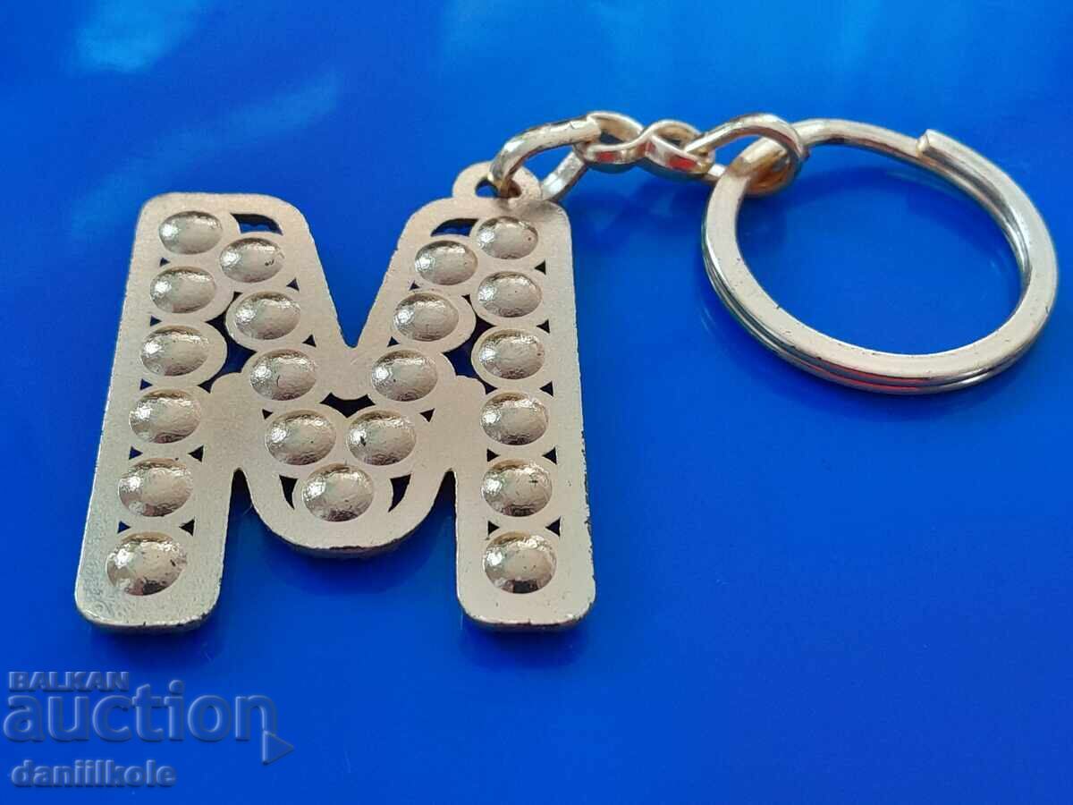 *$*Y*$* KEY RING LETTER "M" WITH ZIRCONIUM STONES *$*Y*$* - 6 *$*Y*$* KEY RING LETTER "M" WITH ZIRCONIUM STONES *$*Y*$* - 6