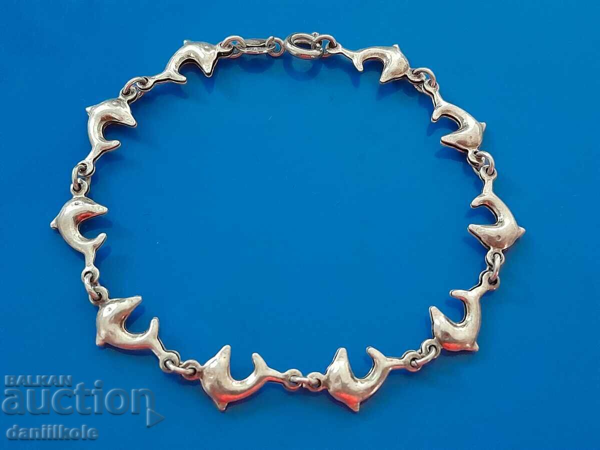 *$*Y*$* SILVER BRACELET WITH DOLPHINS - EXCELLENT *$*Y*$* with price 29.14 BGN | € 14.90 *$*Y*$* SILVER BRACELET WITH DOLPHINS - EXCELLENT *$*Y*$* with price 29.14 BGN | € 14.90