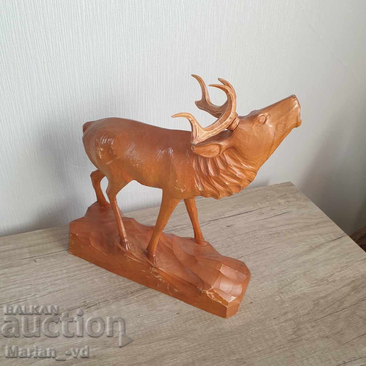 Auction Wooden figure of a deer - handmade Auction Wooden figure of a deer - handmade