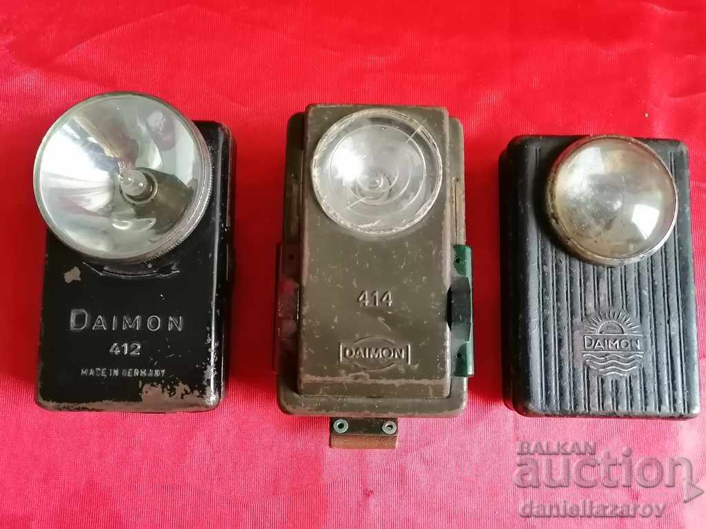 WW2 German Military Flashlights DAIMON Wehrmacht, Battery WW2 German Military Flashlights DAIMON Wehrmacht, Battery