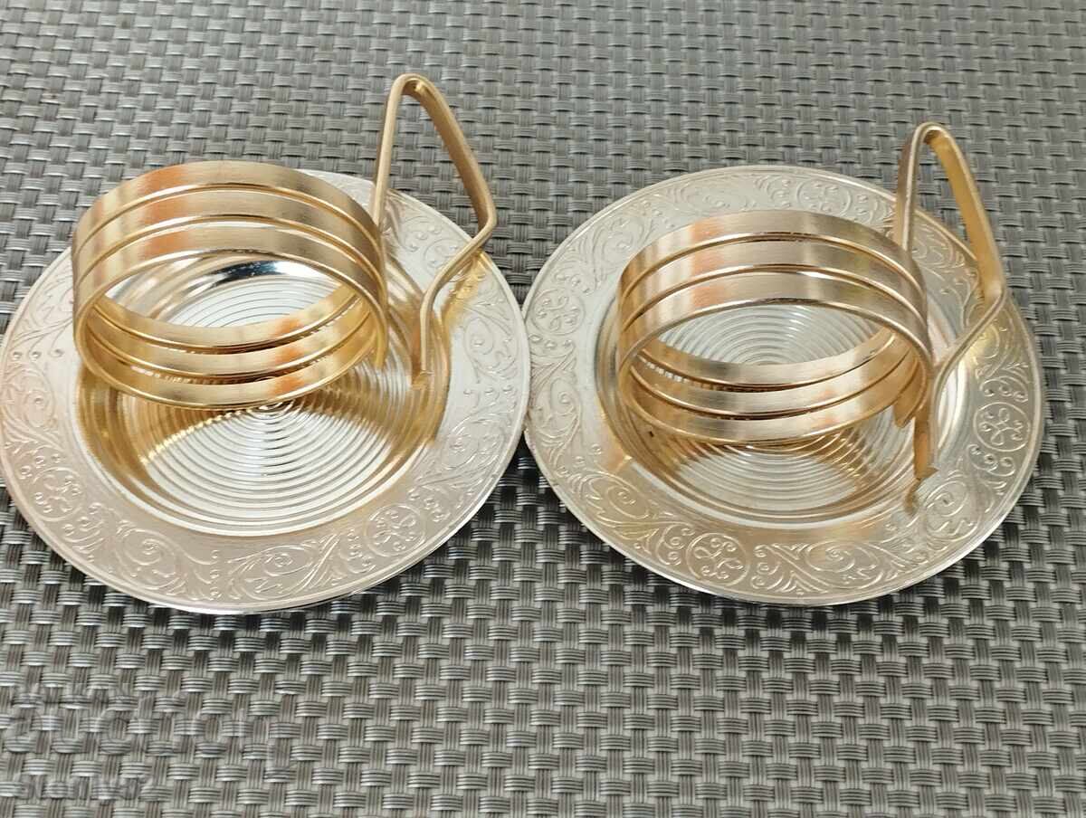 2 coasters with saucers for tea cups 2 coasters with saucers for tea cups