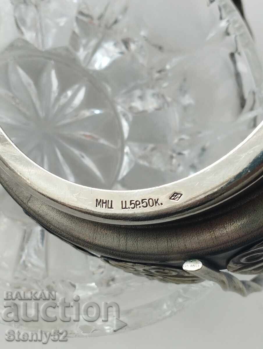 Δημοπρασία Ρωσική μπομπονιέρα, καλάθι χαλκού-νικελίου με κρύσταλλο μολύβδου. Δημοπρασία Ρωσική μπομπονιέρα, καλάθι χαλκού-νικελίου με κρύσταλλο μολύβδου.