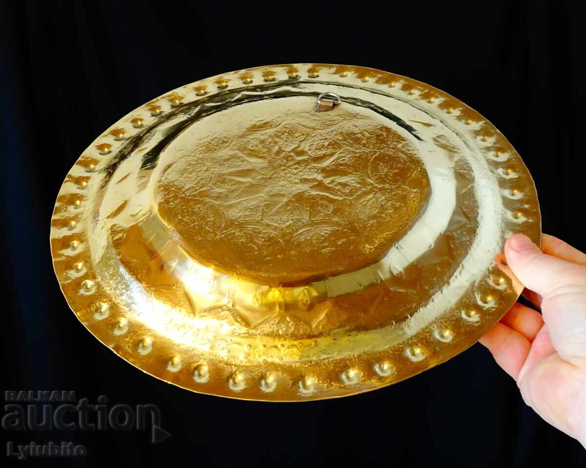 Livrarea Tavă de bronz persană, platou, albastru, marcat Livrarea Tavă de bronz persană, platou, albastru, marcat