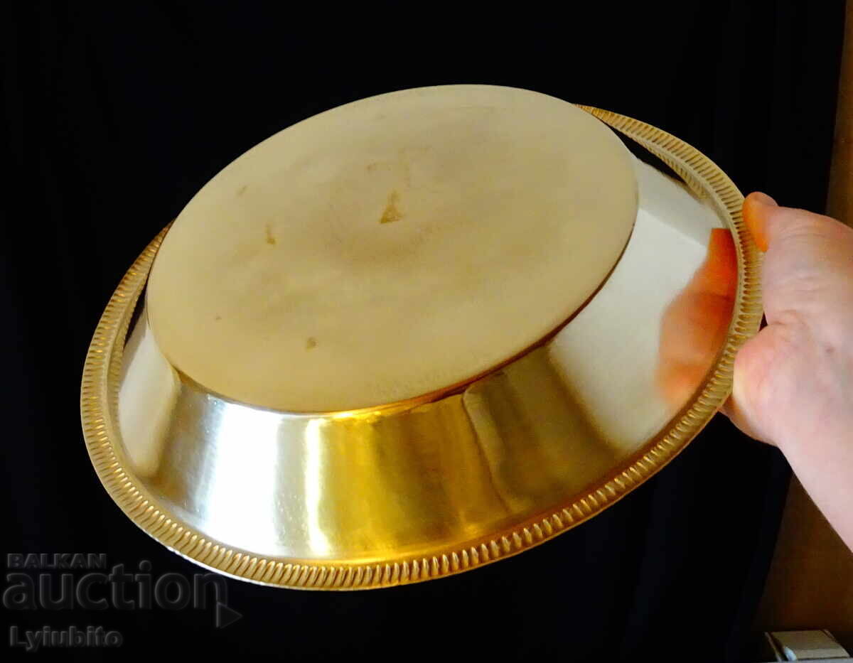 Delivery of Deep bronze fruit bowl, salad bowl 29 cm, engraved Delivery of Deep bronze fruit bowl, salad bowl 29 cm, engraved