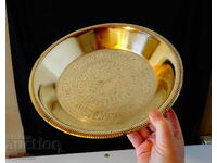 English deep brass fruit bowl.