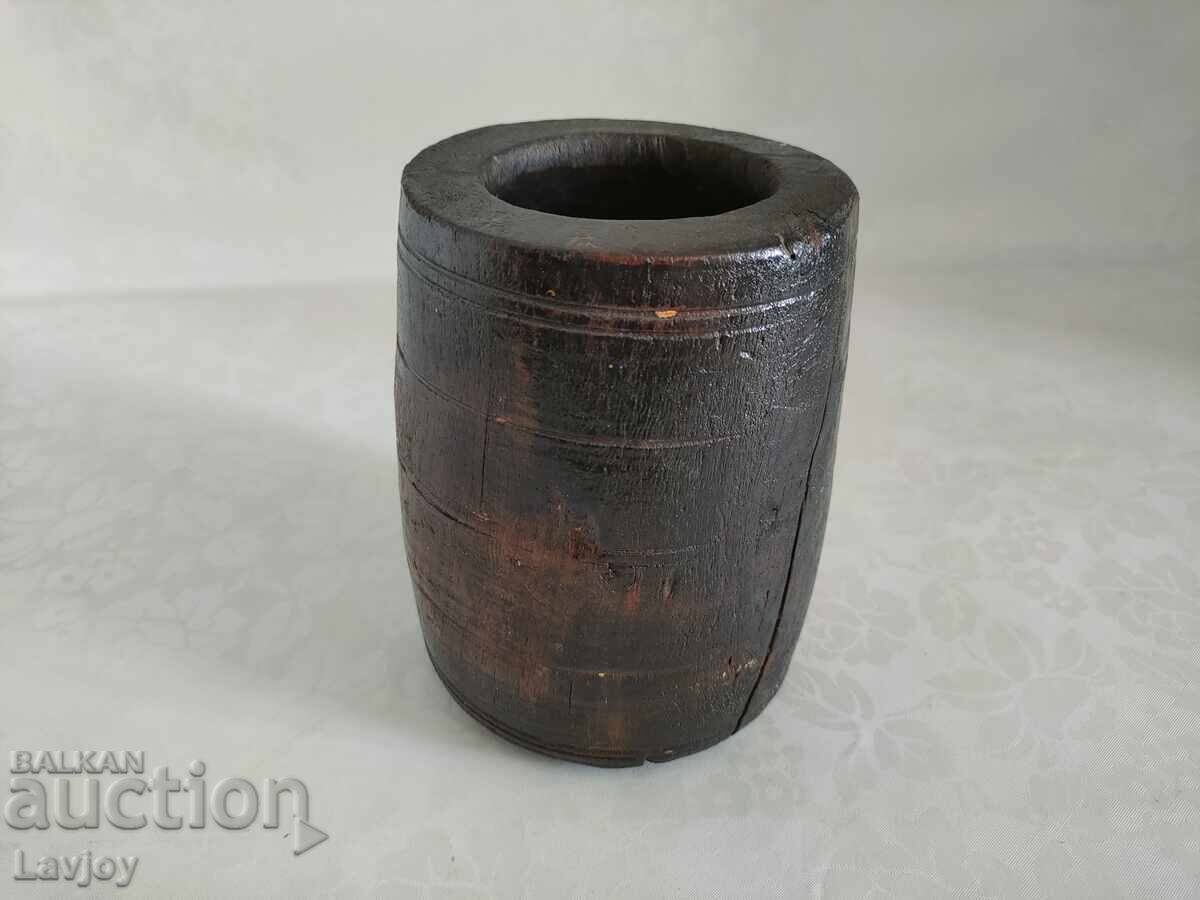 Auction  Old wooden mortar