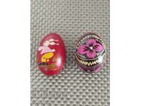 2 pcs. Easter wooden painted eggs.