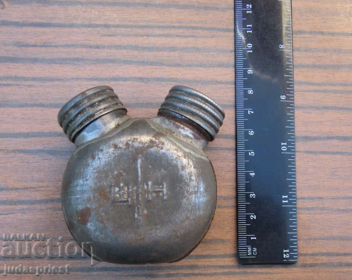 παλιά βουλγαρική στρατιωτική μεταλλική λαδόκολλα με σήμανση - 5 παλιά βουλγαρική στρατιωτική μεταλλική λαδόκολλα με σήμανση - 5