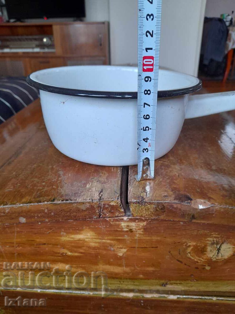 Old enameled strainer, colander - 6