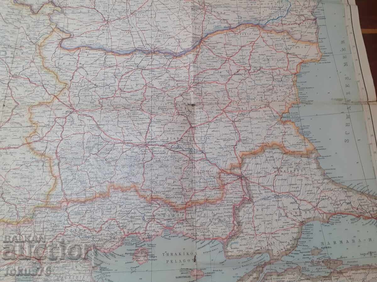 Licitație Veche hartă germană mare a Peninsulei Balcanice Licitație Veche hartă germană mare a Peninsulei Balcanice