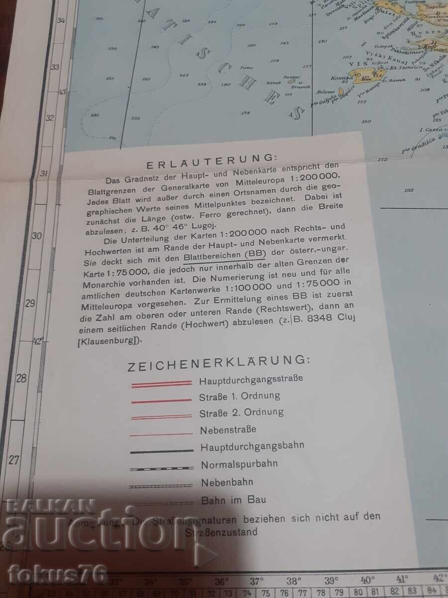 Veche hartă germană mare a Peninsulei Balcanice - 5 Veche hartă germană mare a Peninsulei Balcanice - 5
