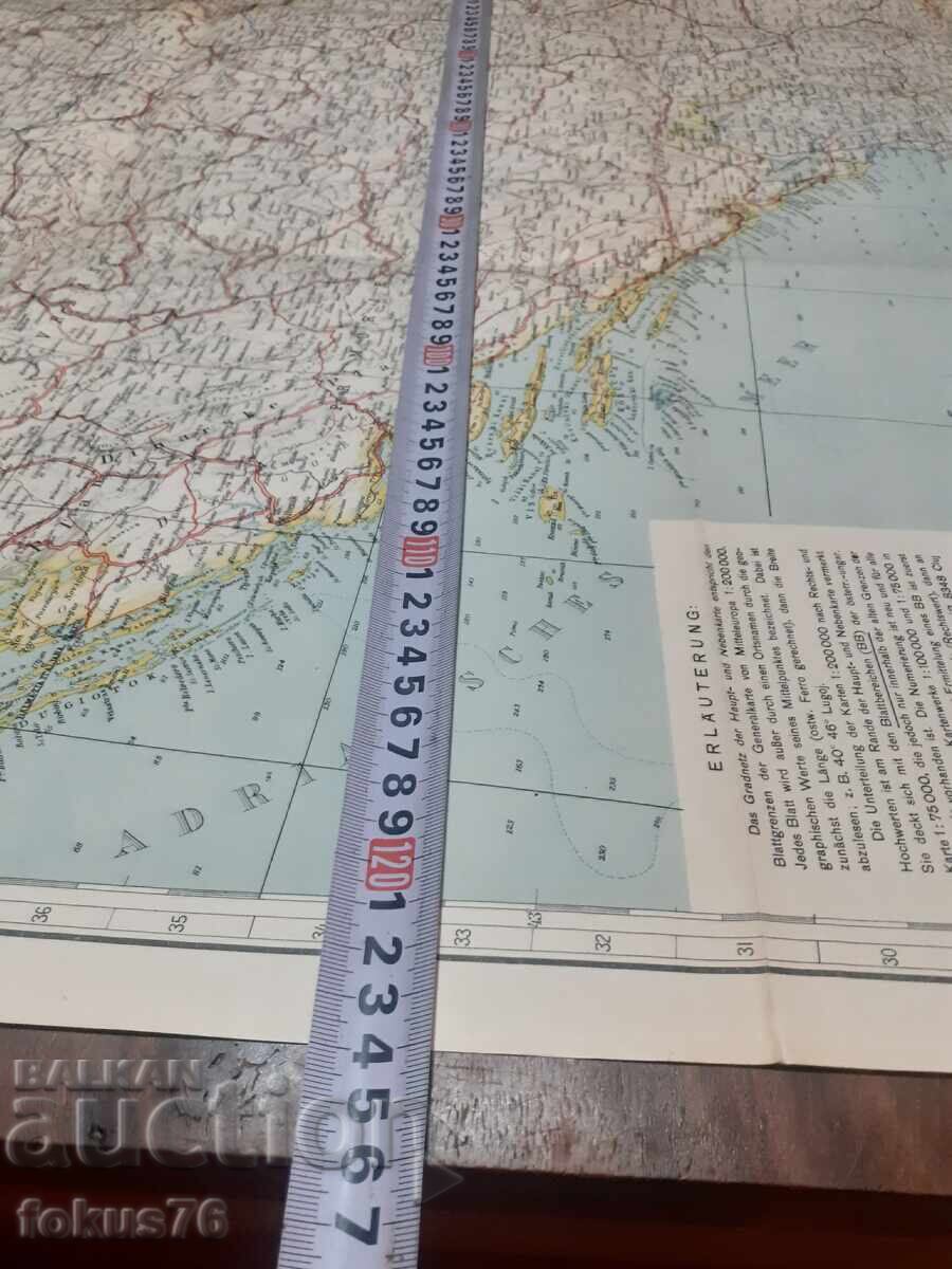 Veche hartă germană mare a Peninsulei Balcanice - 6 Veche hartă germană mare a Peninsulei Balcanice - 6