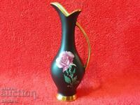 Old small porcelain vase Gold flower gilding