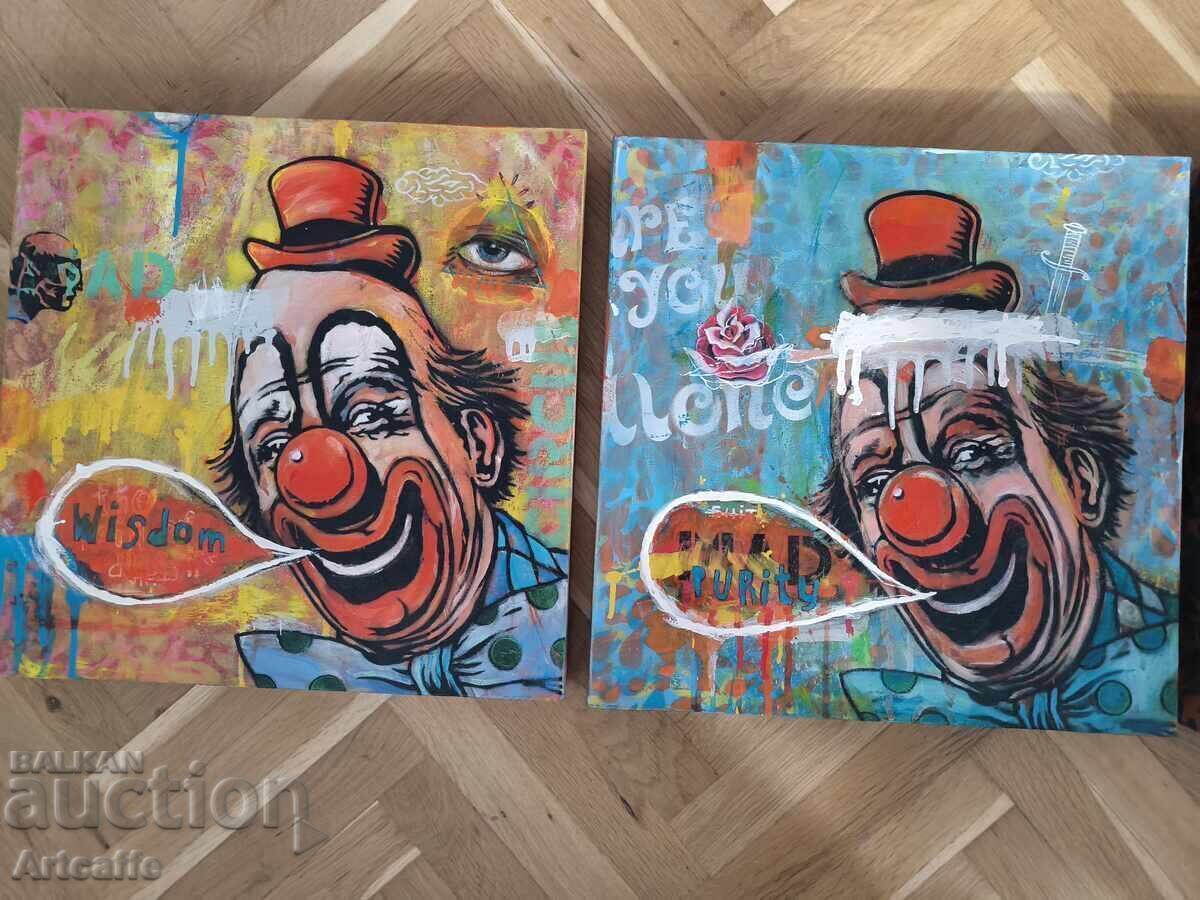 Edgar Gomez-triptych, oil on canvas, The Crazy Clown - 7 Edgar Gomez-triptych, oil on canvas, The Crazy Clown - 7