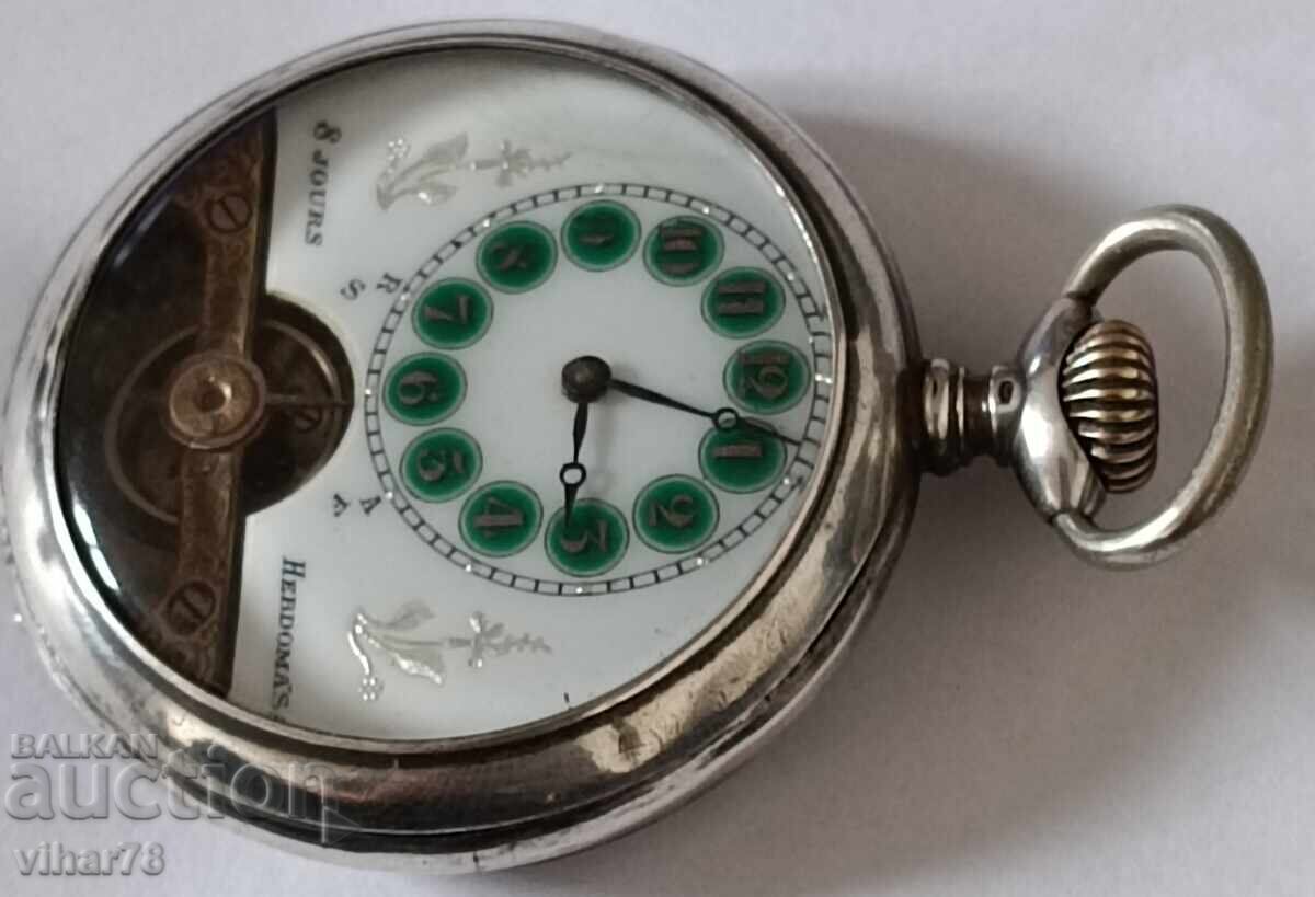 Delivery of Rare silver weekly pocket watch-HEBDOMAS Delivery of Rare silver weekly pocket watch-HEBDOMAS