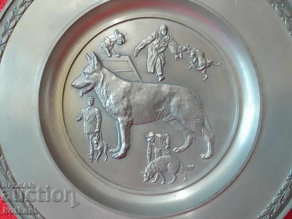 Metal wall plate Dog German Shepherd markings with price 85.50 BGN | € 43.72 Metal wall plate Dog German Shepherd markings with price 85.50 BGN | € 43.72