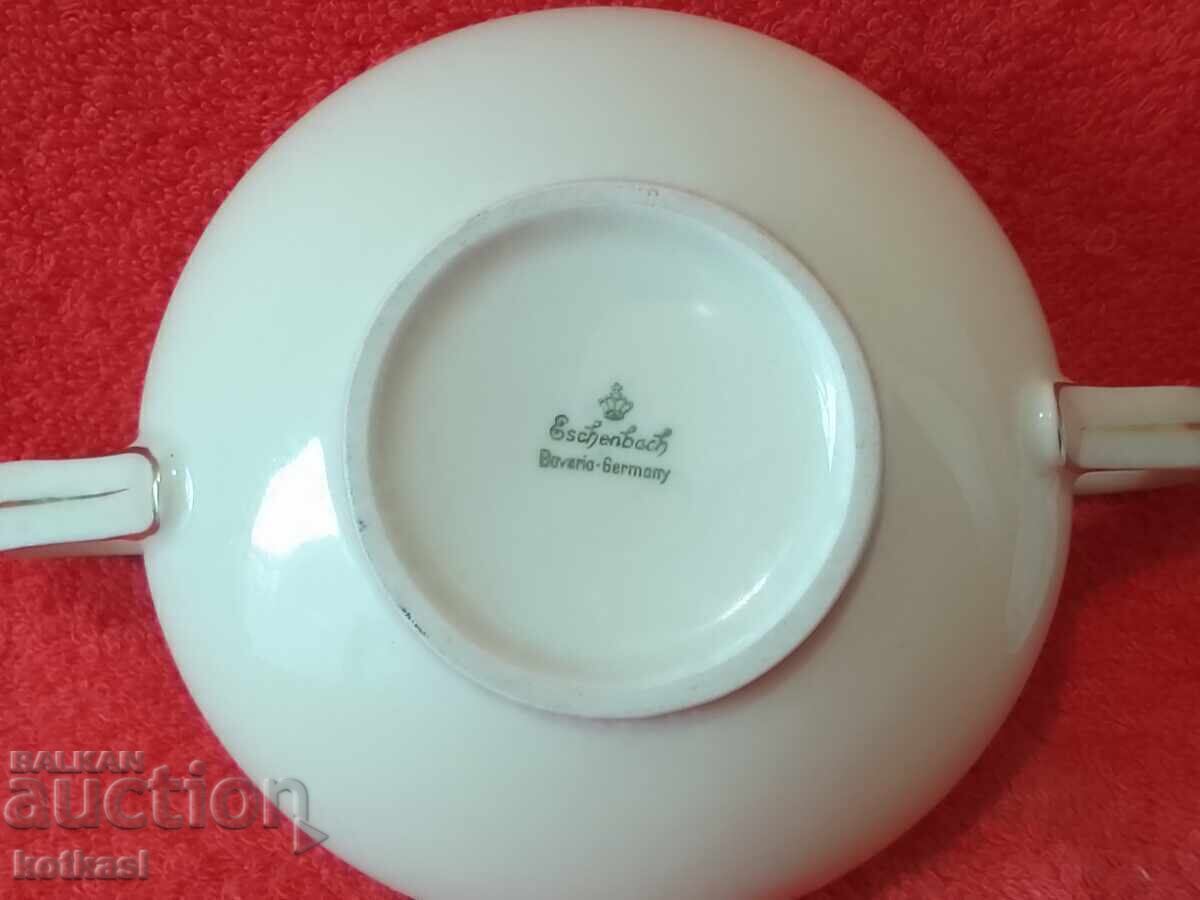 Old porcelain bowl with lid, gold rim, Eschenbach - 6 Old porcelain bowl with lid, gold rim, Eschenbach - 6