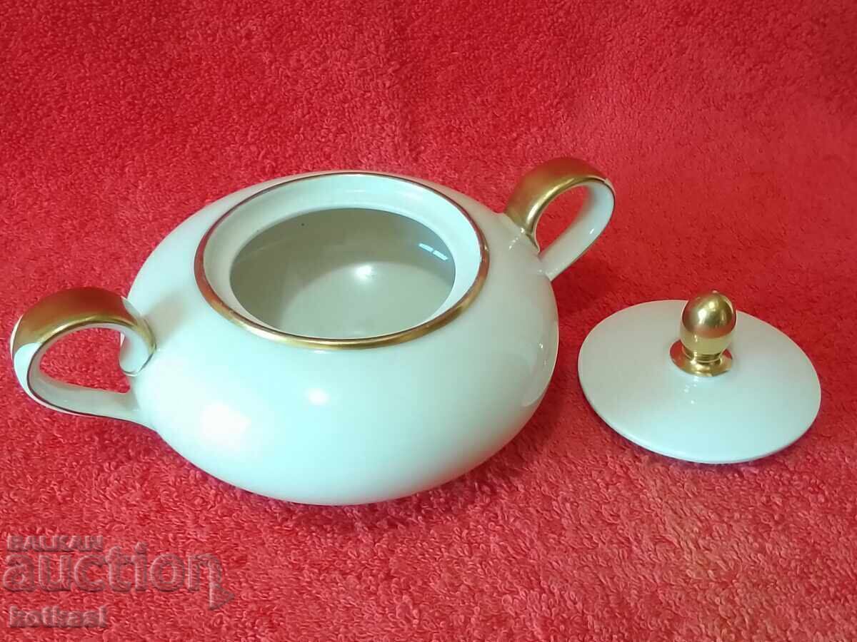 Old porcelain bowl with lid, gold rim, Eschenbach - 7 Old porcelain bowl with lid, gold rim, Eschenbach - 7