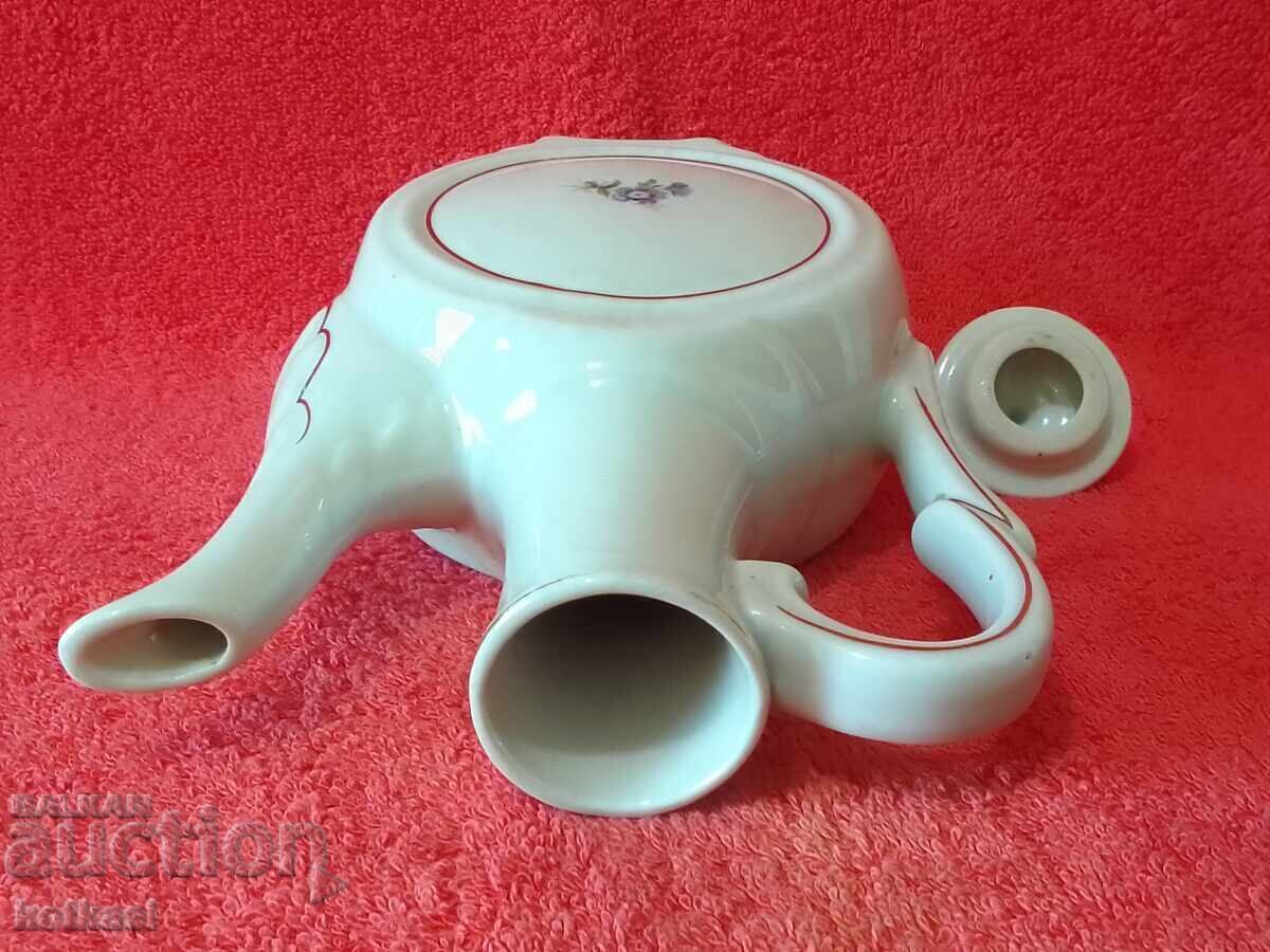 Old Bulgarian porcelain jug with lid marked - 5