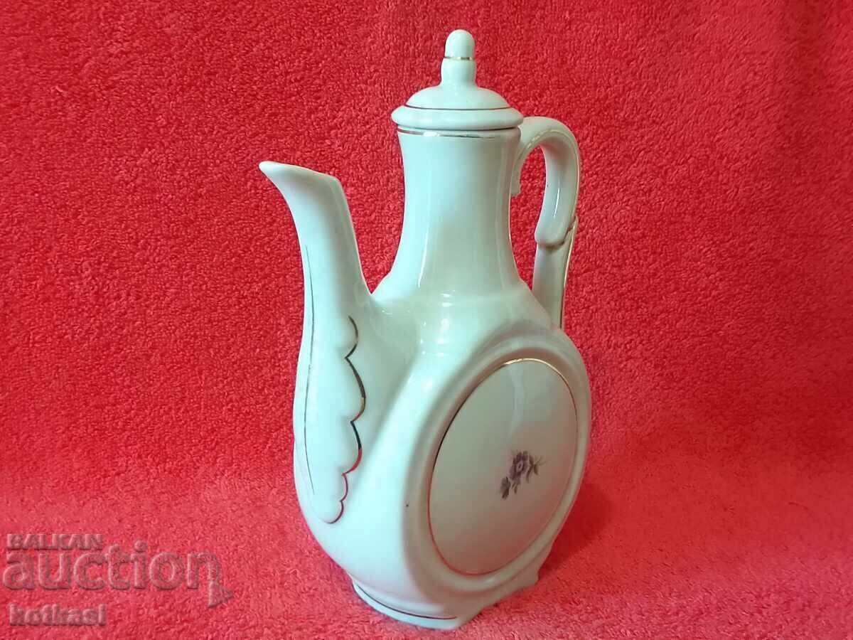 Old Bulgarian porcelain jug with lid marked - 7