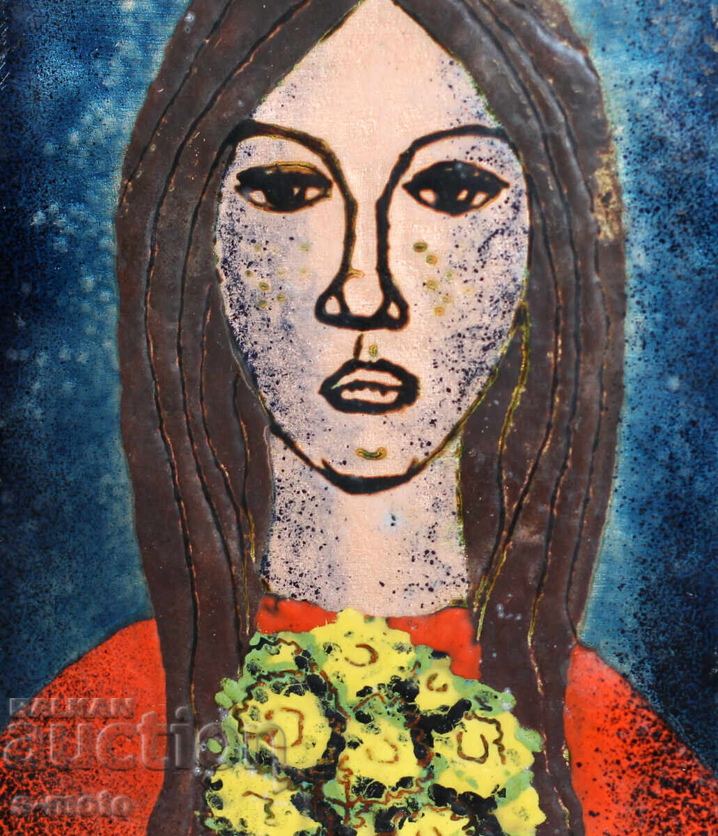 Alexander Orlov (1952 - ) Painting Portrait enamel / copper - 5