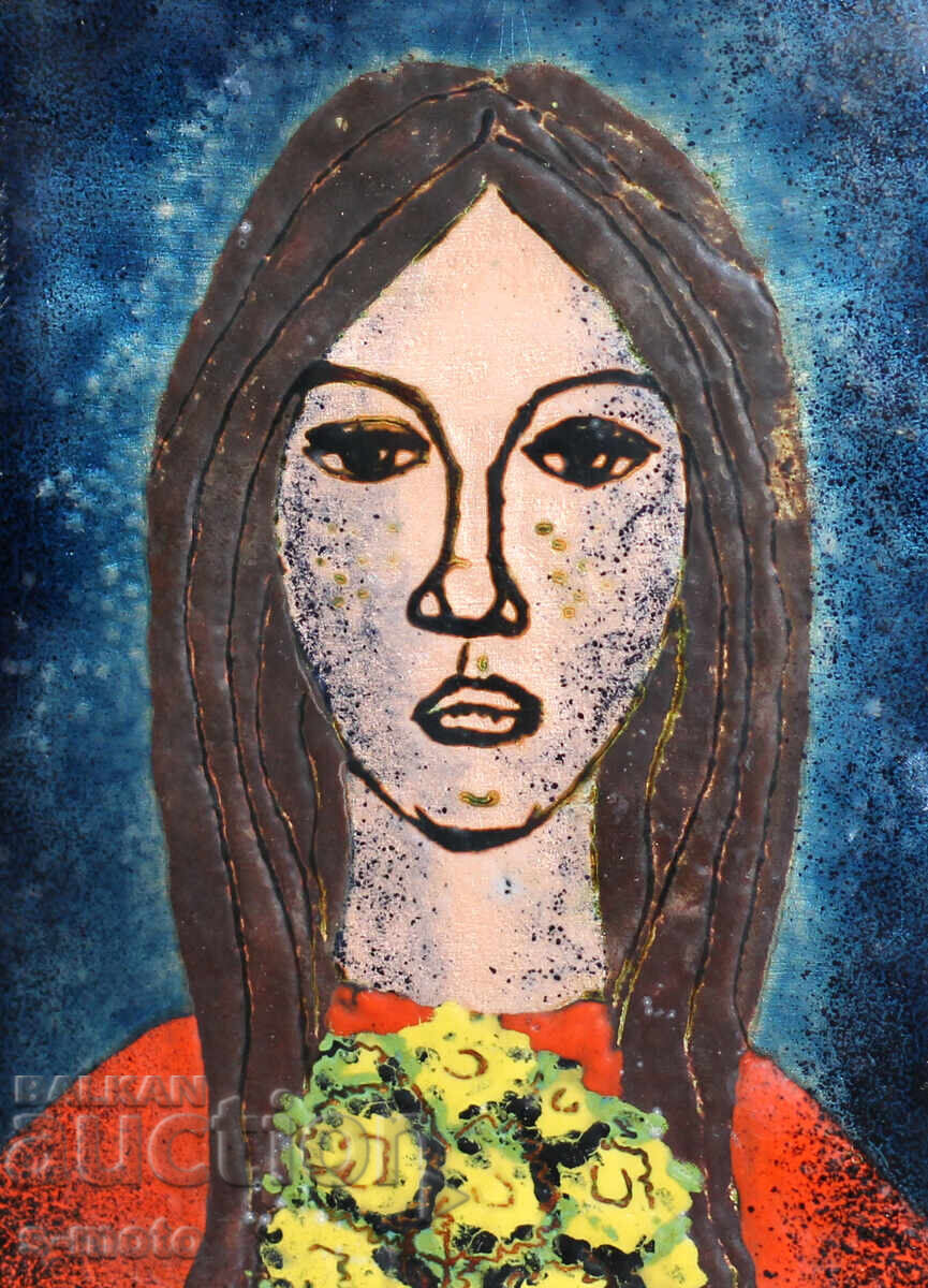 Alexander Orlov (1952 - ) Painting Portrait enamel / copper