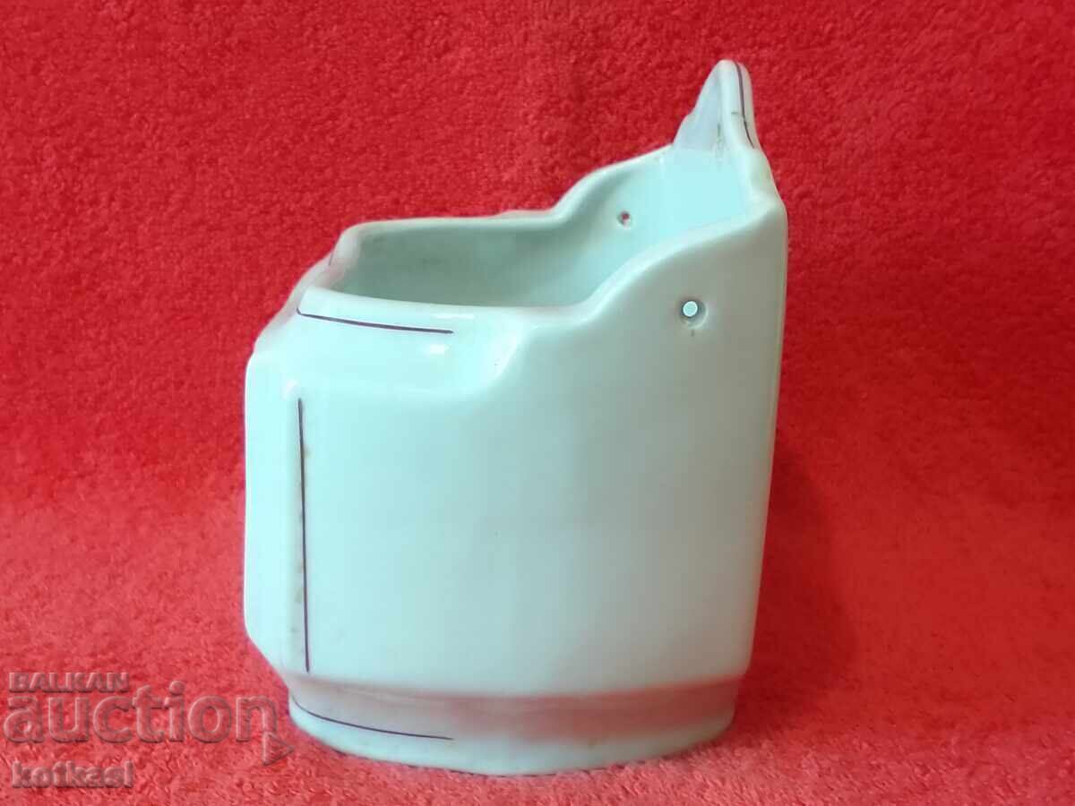 Old Bulgarian porcelain dish Flour jar with price 21.00 BGN | € 10.74