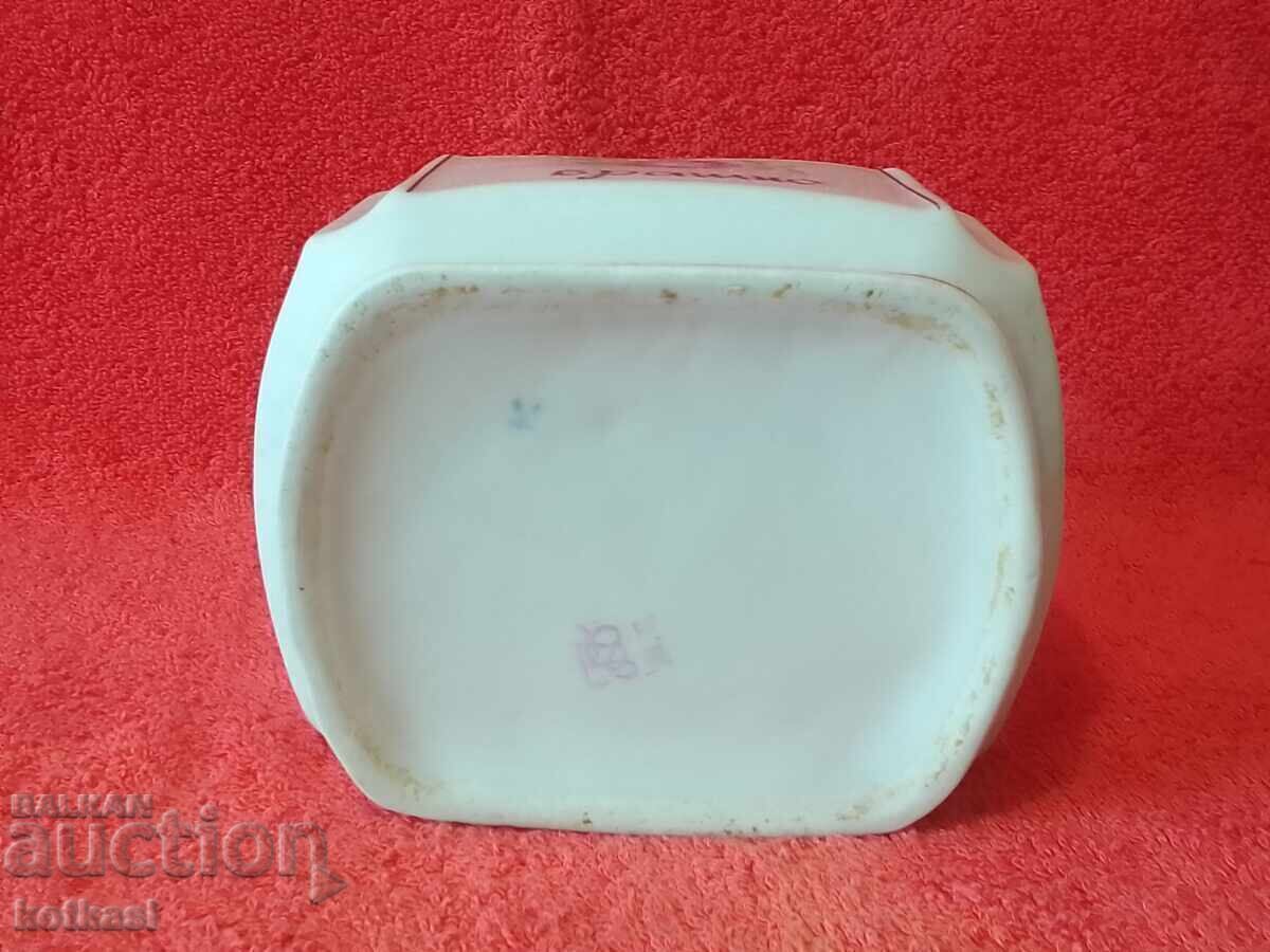 Old Bulgarian porcelain dish Flour jar - 6