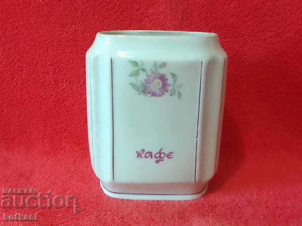 Old Bulgarian porcelain pot Coffee jar Old Bulgarian porcelain pot Coffee jar