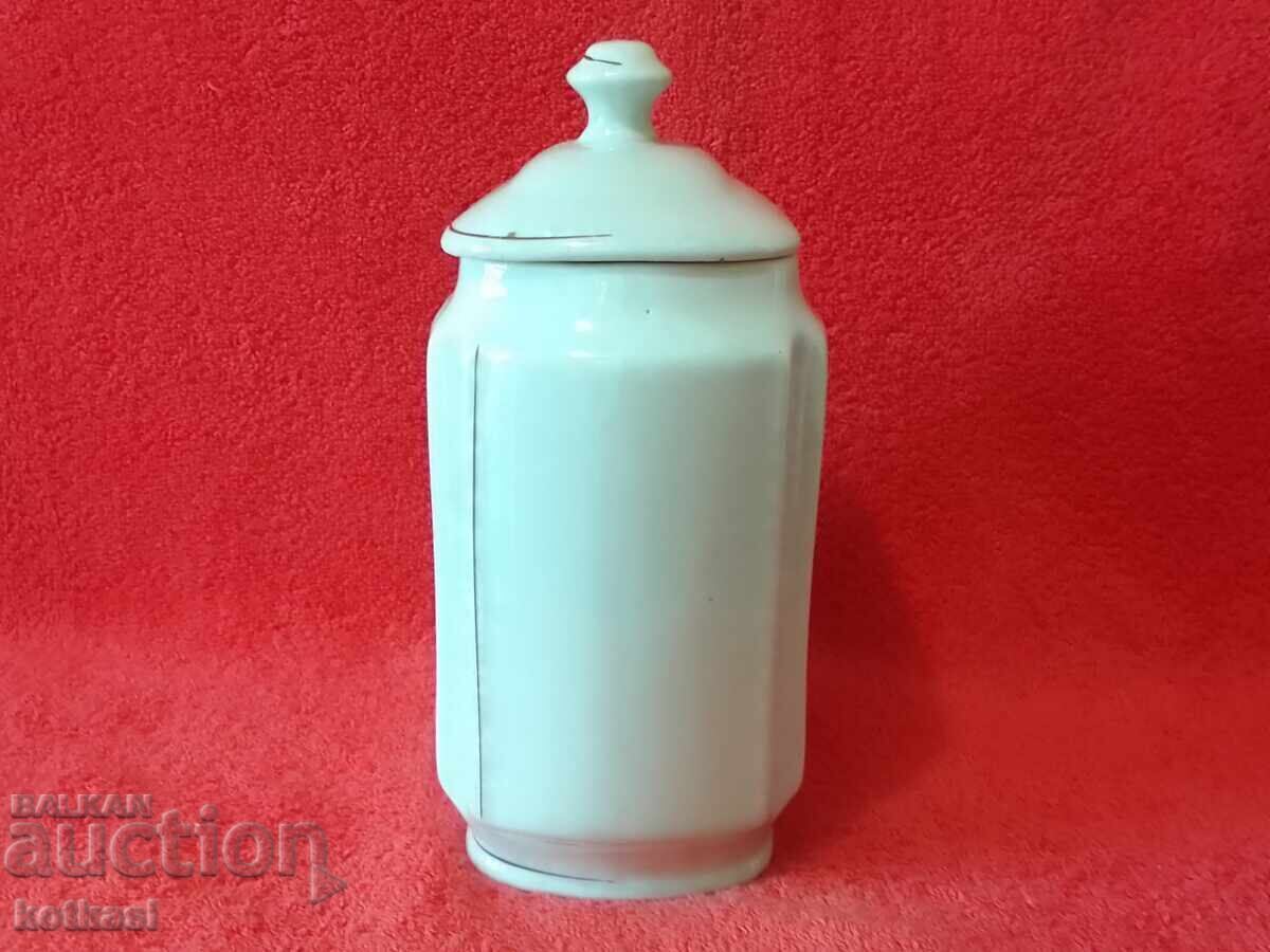 Old Bulgarian porcelain dish Jar with lid for Fide with price 8.50 BGN | € 4.35