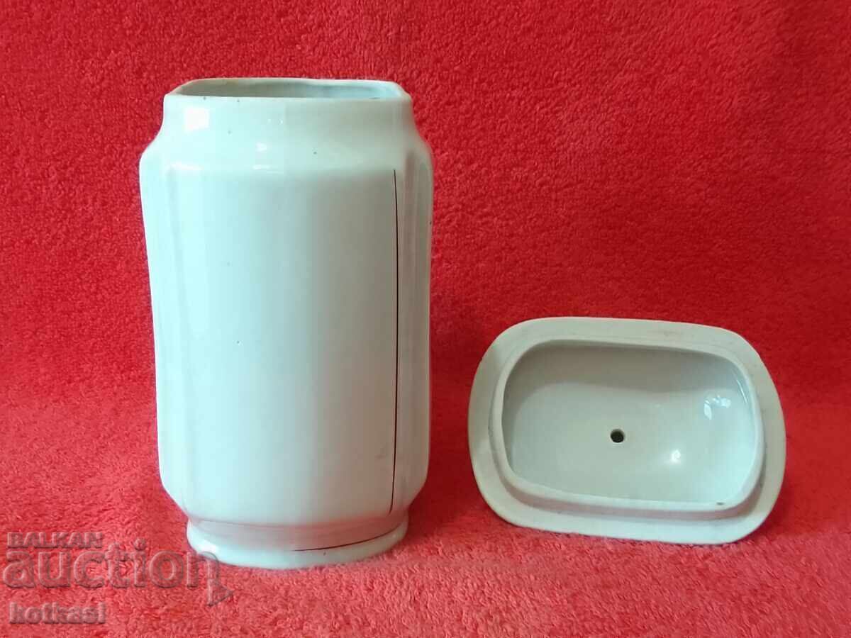 Delivery of Old Bulgarian porcelain dish Jar with lid for Fide
