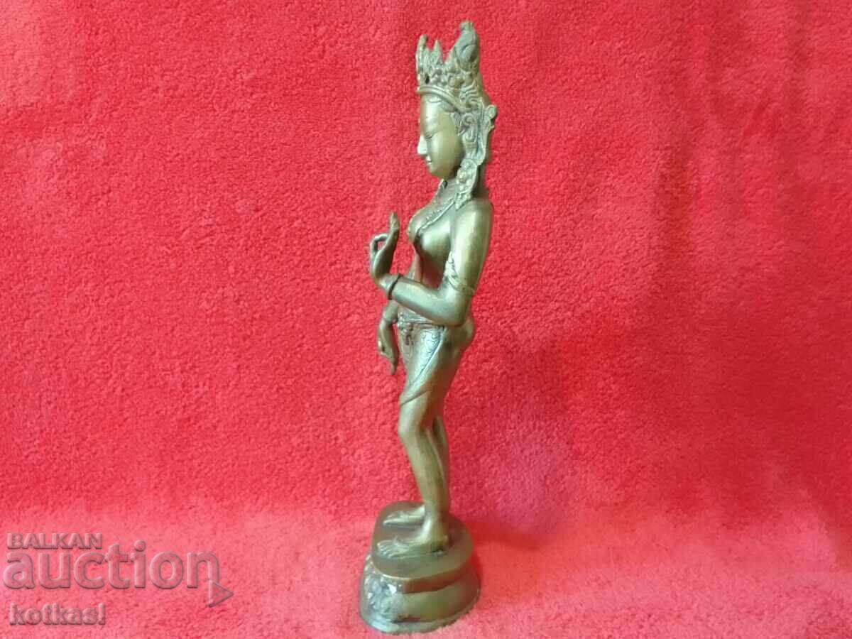 Old metal figure Plastic dancing Goddess Tara 31cm - 6 Old metal figure Plastic dancing Goddess Tara 31cm - 6