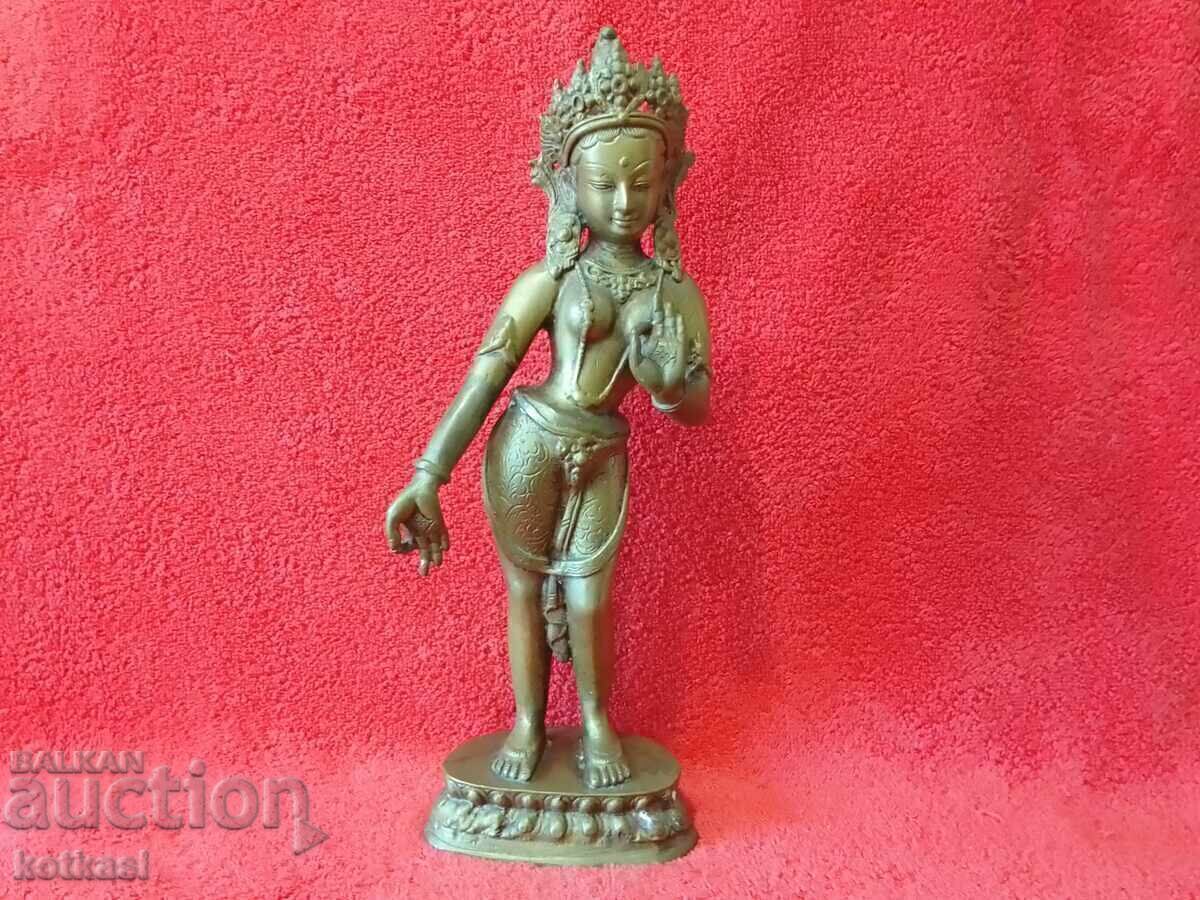 Old metal figure Plastic dancing Goddess Tara 31cm Old metal figure Plastic dancing Goddess Tara 31cm