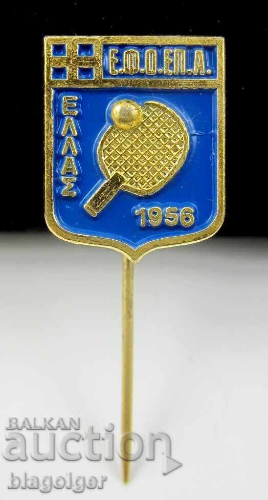 Greek Table Tennis Federation-Old Badge-Greece 1956 Greek Table Tennis Federation-Old Badge-Greece 1956