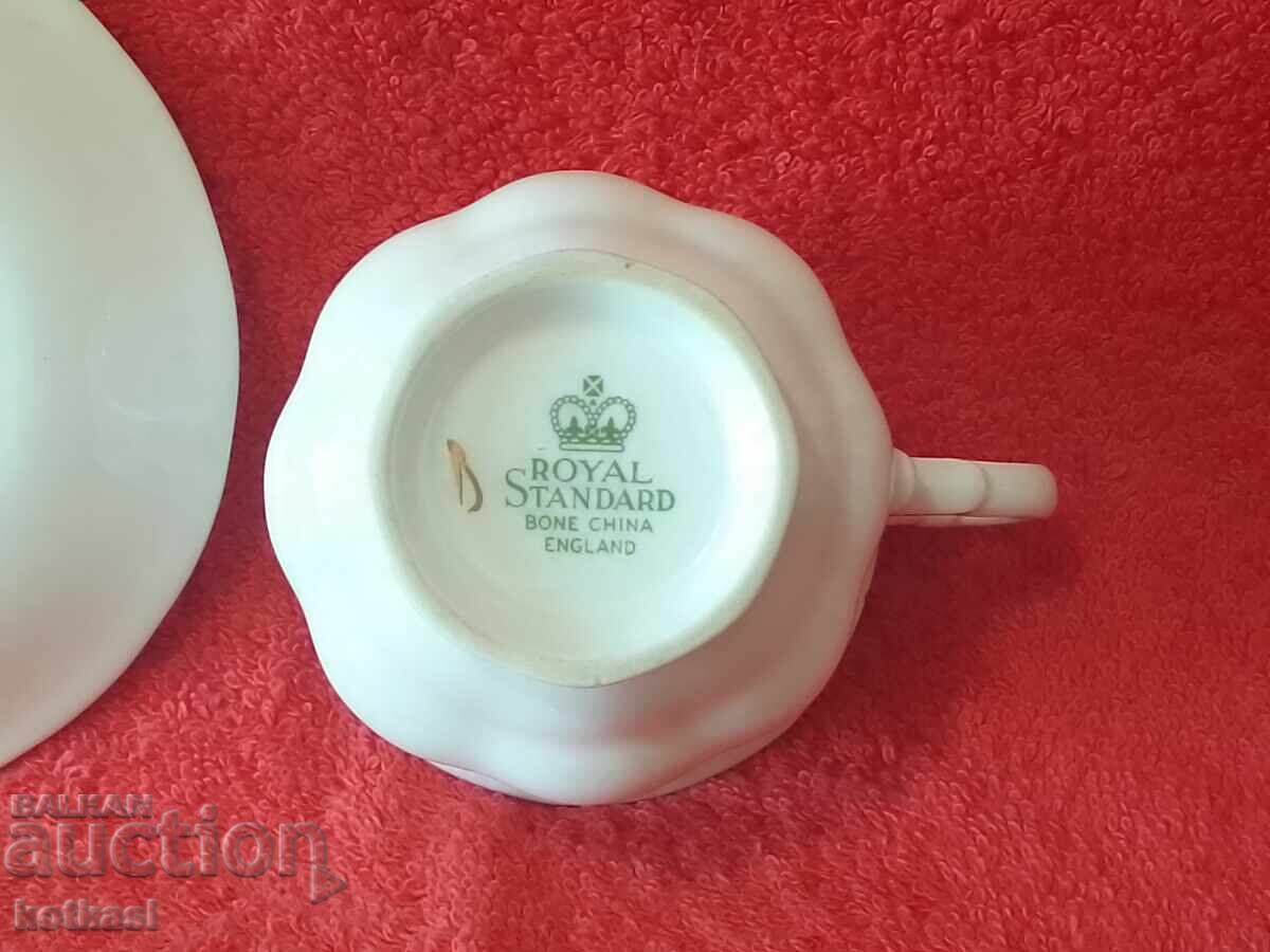 Old porcelain double set cup plate gilding ROYAL ENGLAND - 6