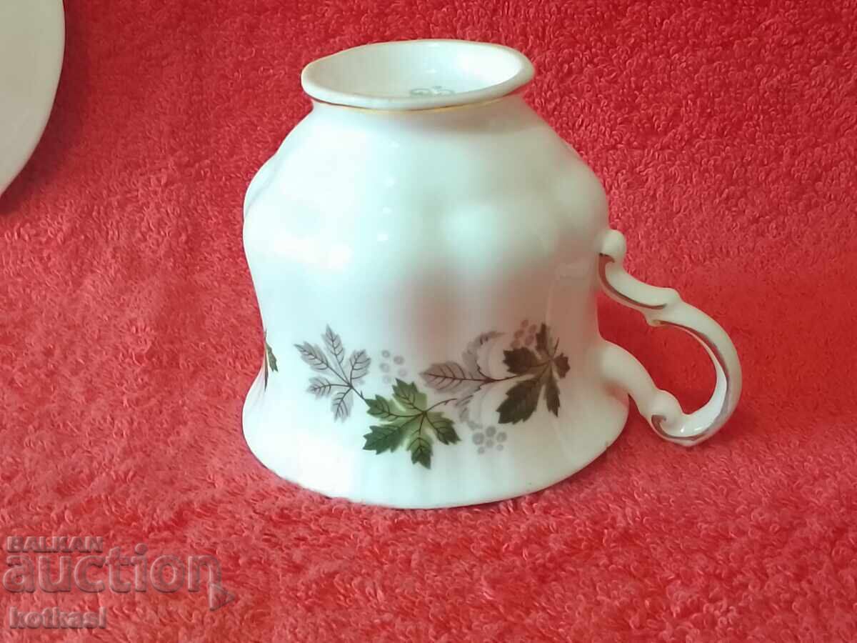 Old porcelain double set cup plate gilding ROYAL ENGLAND - 7