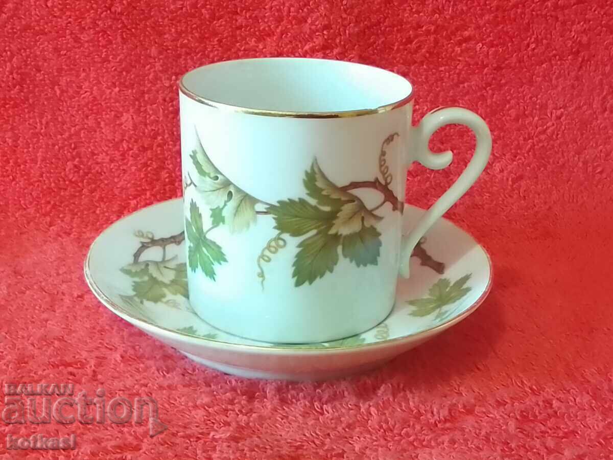 Old porcelain double set cup plate gilding TIRSCHENREUTH Old porcelain double set cup plate gilding TIRSCHENREUTH