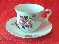 Old porcelain double set cup plate ROYAL marked