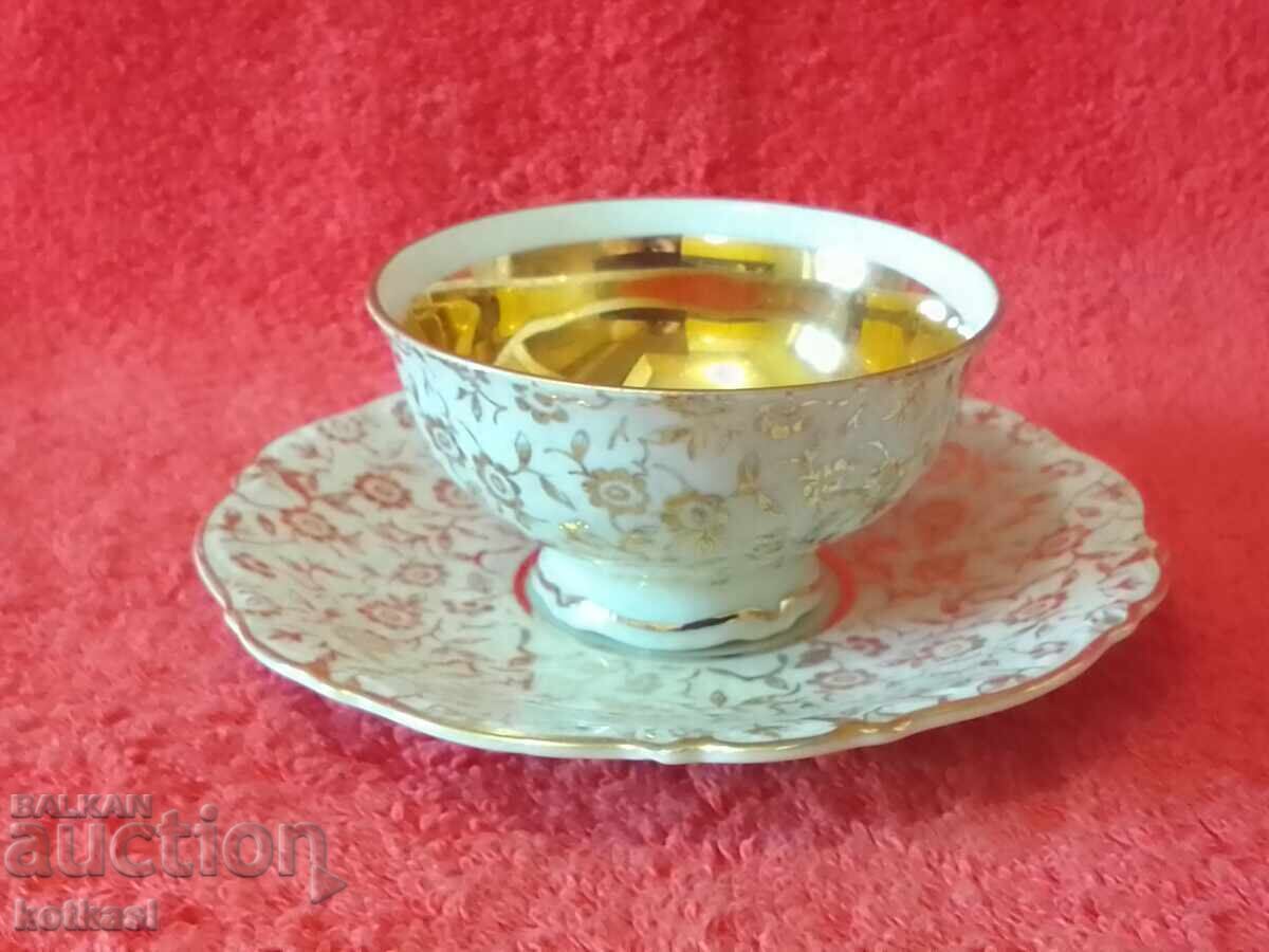 Livrarea Porțelan vechi Mocha set dublu aurit marcajele BAVARIA