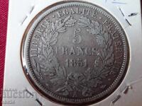 5 franci 1851, Franta